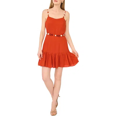 1.state Belted Tiered Dress In Red