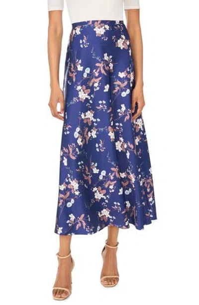 1.state Bias Cut Maxi Skirt In Blue Depths