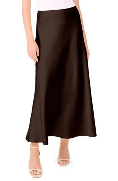 1.state Bias Cut Maxi Skirt In Chocolate