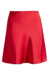 1.state Bias Cut Mini Skirt In Deep Rouge