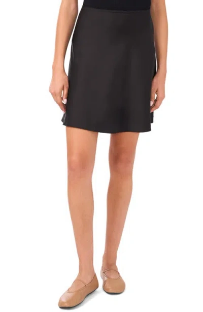 1.state Bias Cut Satin Miniskirt In Rich Black