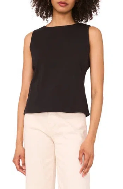 1.state Boat Neck Tie Back Tank In Black