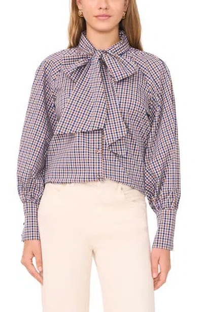 1.state Bow Neck Poplin Shirt In Rich Black