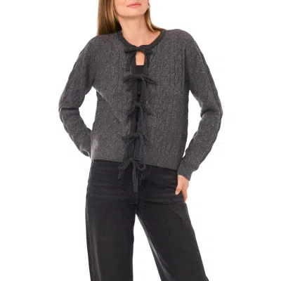 1.state Bow Tie Front Cardigan In Gray