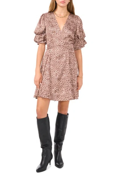 1.state Bubble Sleeve Dress In Brown