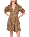 1.state Bubble Sleeve Mini Dress In Brown