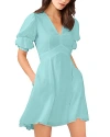 1.STATE BUBBLE SLEEVE V NECK DRESS