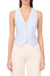 1.state Buton-up Vest In Angel Blue