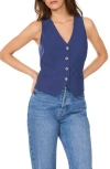 1.state Buton-up Vest In Indigo Night