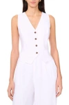 1.state Buton-up Vest In White
