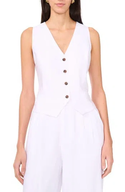 1.state Buton-up Vest In White