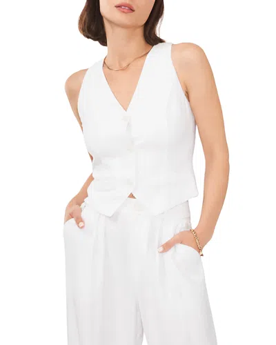 1.state Button Front Micro Vest In Ultra White