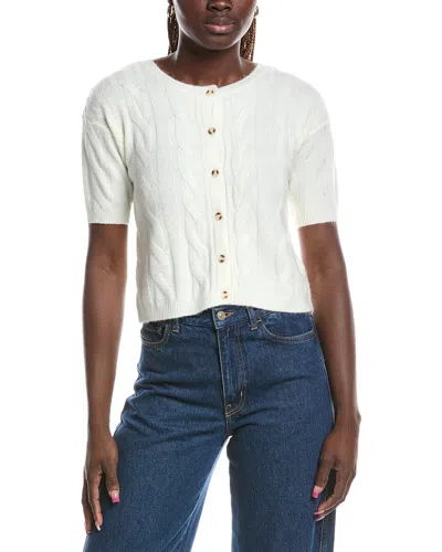 1.state Cable Crewneck Cardigan In Transparent