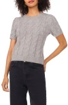 1.state Cable Knit Puff Sleeve Sweater In Gray
