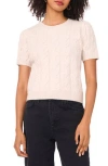 1.state Cable Knit Puff Sleeve Sweater In Neutral