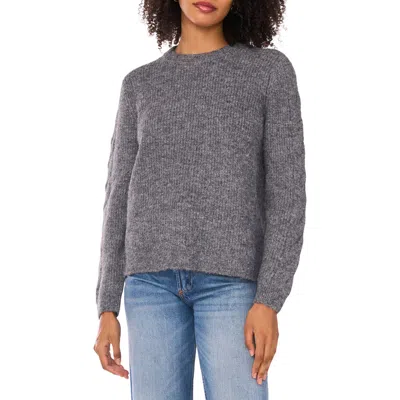 1.state Cable Knit Sleeve Sweater In Gray