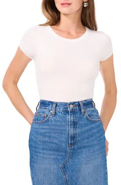 1.state Cap Sleeve Rib Jersey T-shirt In Ultra White