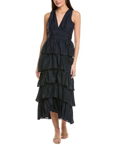 1.state Cascading Ruffle Maxi Dress In Black