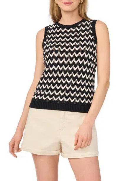 1.state Chevron Sweater Tank In Rich Black
