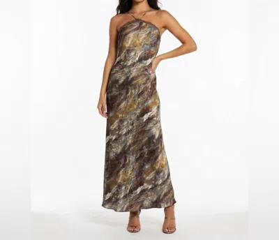 1.state Chic Strapless Earth Tone Maxi Dress In Brown
