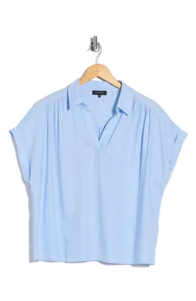 1.state Collared Boxy Top In Blue