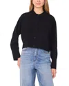 1.state Collared Button Down Cropped Sweater In Black