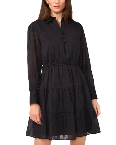 1.state Collared Button Front Dress In Rich Black