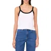 1.state Colorblock Jersey Tank In Ultra White