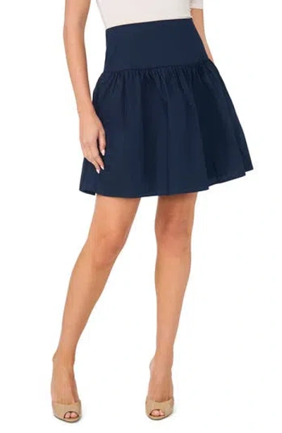1.state Cotton Godet Miniskirt In Classic Navy