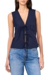 1.state Crinkle Overlay Blouse In Indigo Night