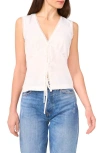 1.state Crinkle Overlay Blouse In Ultra White