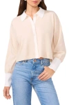 1.state Crop Button-up Shirt In Malted
