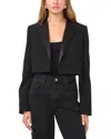 1.state Satin Lapel Crop Tuxedo Blazer In Rich Black
