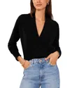 1.state Cross Front Long Sleeve Sweater In Rich Black