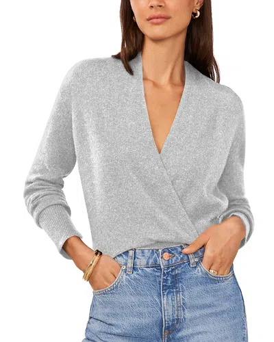 1.state Cross Front Long Sleeve Sweater In Silver Heather