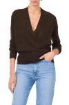 1.state Cross Front Long Sleeve Sweater In Chocolate