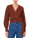 1.state Crossover Cropped Sweater In Red Ginger