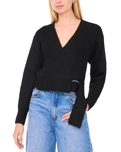 1.state Crossover Cropped Sweater In Rich Black
