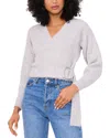 1.state Crossover Cropped Sweater In Silver Heather