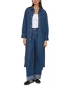 1.state Women's Long-sleeve Cotton Denim Midi Shirtdress In Navy Yard