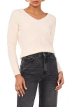 1.state Diagonal Rib V-neck Sweater In Malted