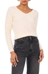 1.state Diagonal Rib V-neck Sweater In Malted