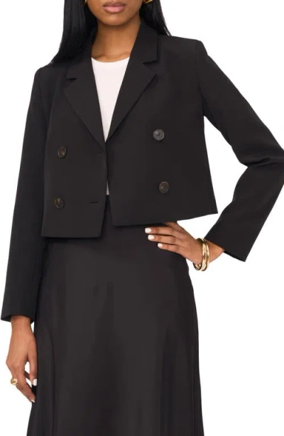 1.state Double Breasted Crop Blazer In Rich Black