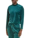 1.state Velour Turtleneck Top In Green