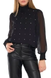 1.state Embellished Smocked Top In Rich Black