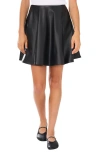 1.state Faux Leather Circle Miniskirt In Rich Black