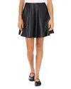 1.state Faux Leather Circle Miniskirt In Rich Black