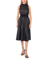 1.state Faux Leather Combo Midi Dress In Black