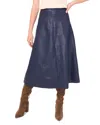 1.state Seamed Faux Leather Skirt In Blue