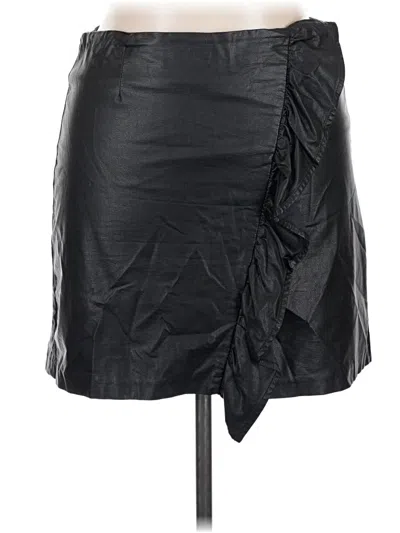 Pre-owned 1.state Faux Leather Skirt In Black